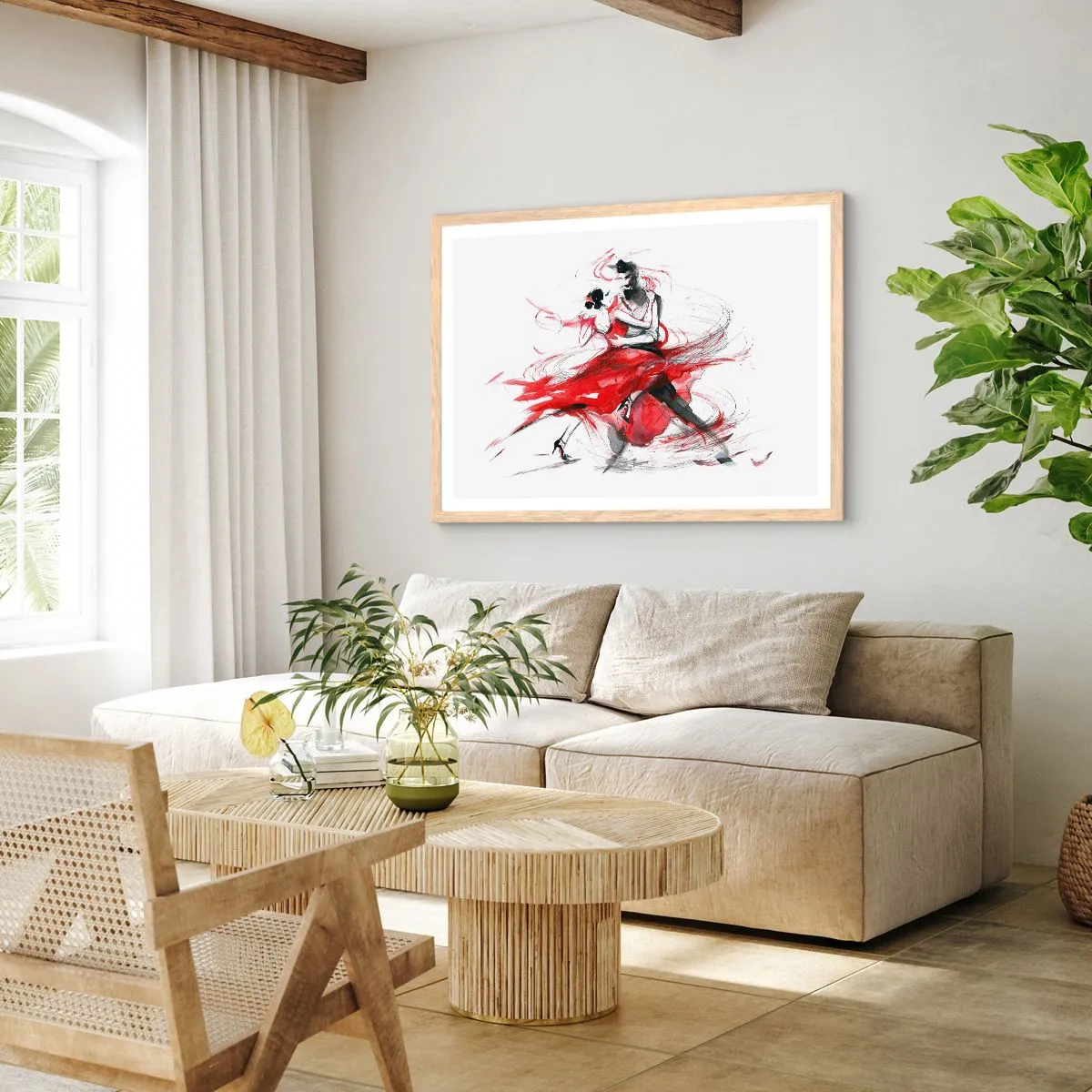 Pôster com moldura de carvalho claro - Tango - o ritmo da paixão - 70x50 cm