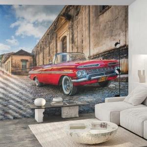 Papel de Parede Premium Canvas - Emoções cubanas - Automotivo, Carro, Cuba - 250x175 cm