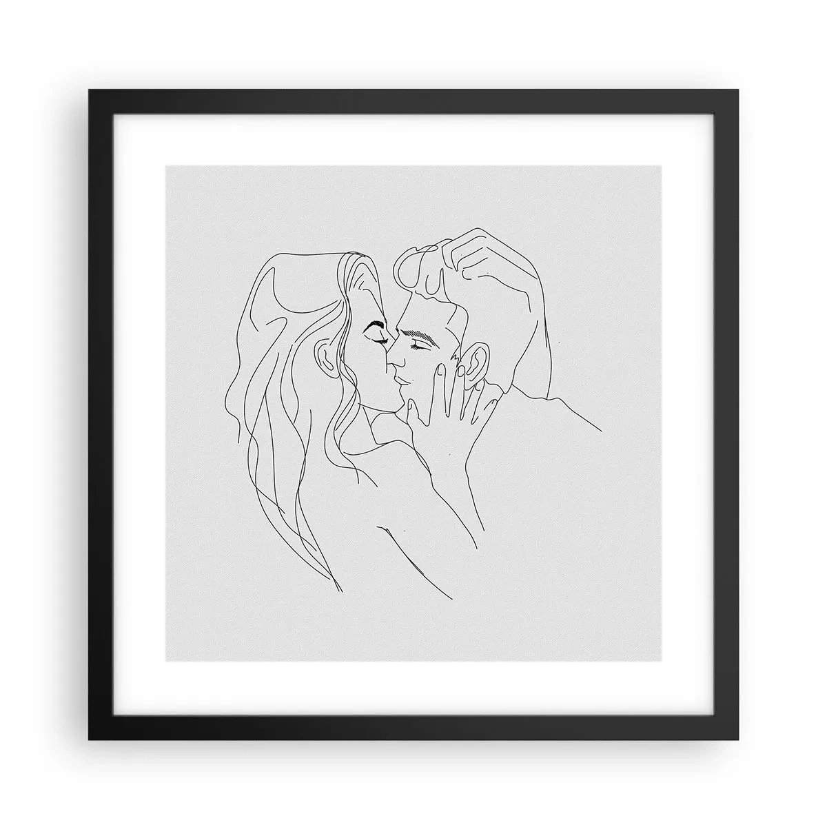 Pôster com moldura preta - Com a mesma linha - 40x40 cm