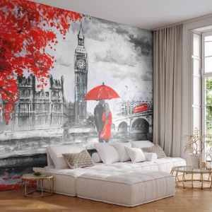 Papel de Parede Premium Canvas - Apaixonados em Londres - Cidade, Londres, Casal apaixonado - 100x70 cm