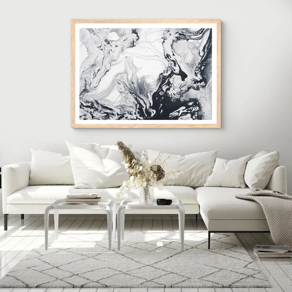 Pôster com moldura de carvalho claro - O Interior da Terra - 100x70 cm