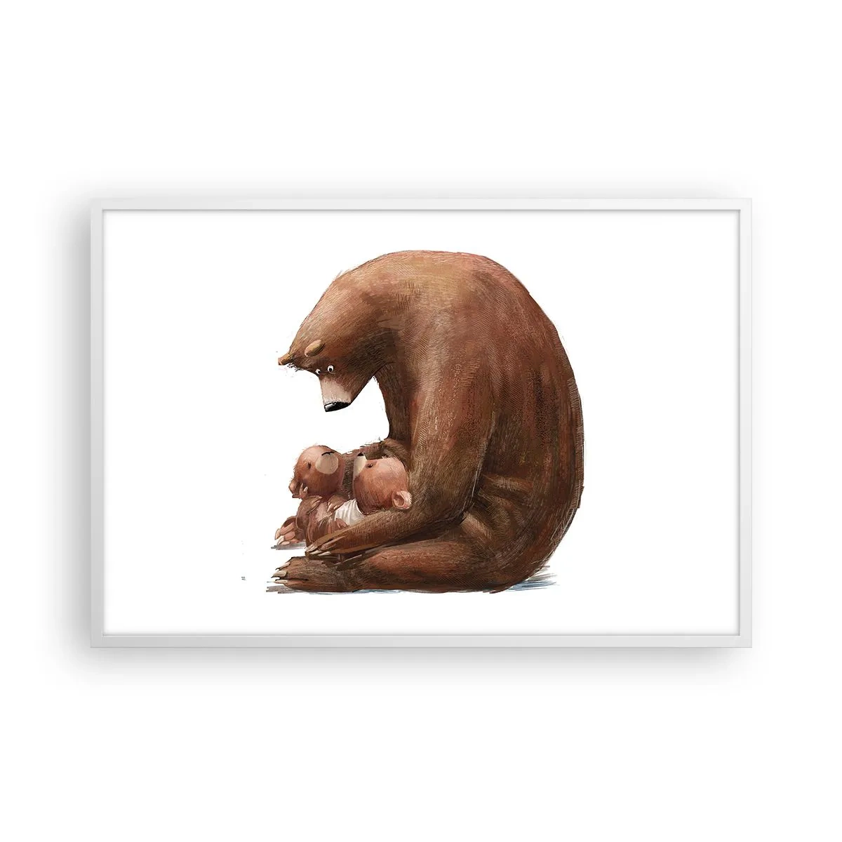 Pôster em moldura branca - Doces sonhos, crianças - 91x61 cm