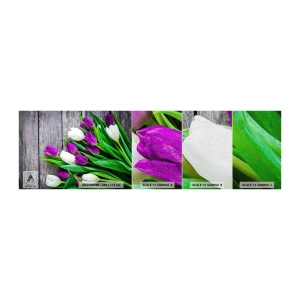 Amostra de papel de parede Premium Canvas - No dia do feriado da primavera - Flores, Tulipas, Buquê de flores - 100x30 cm