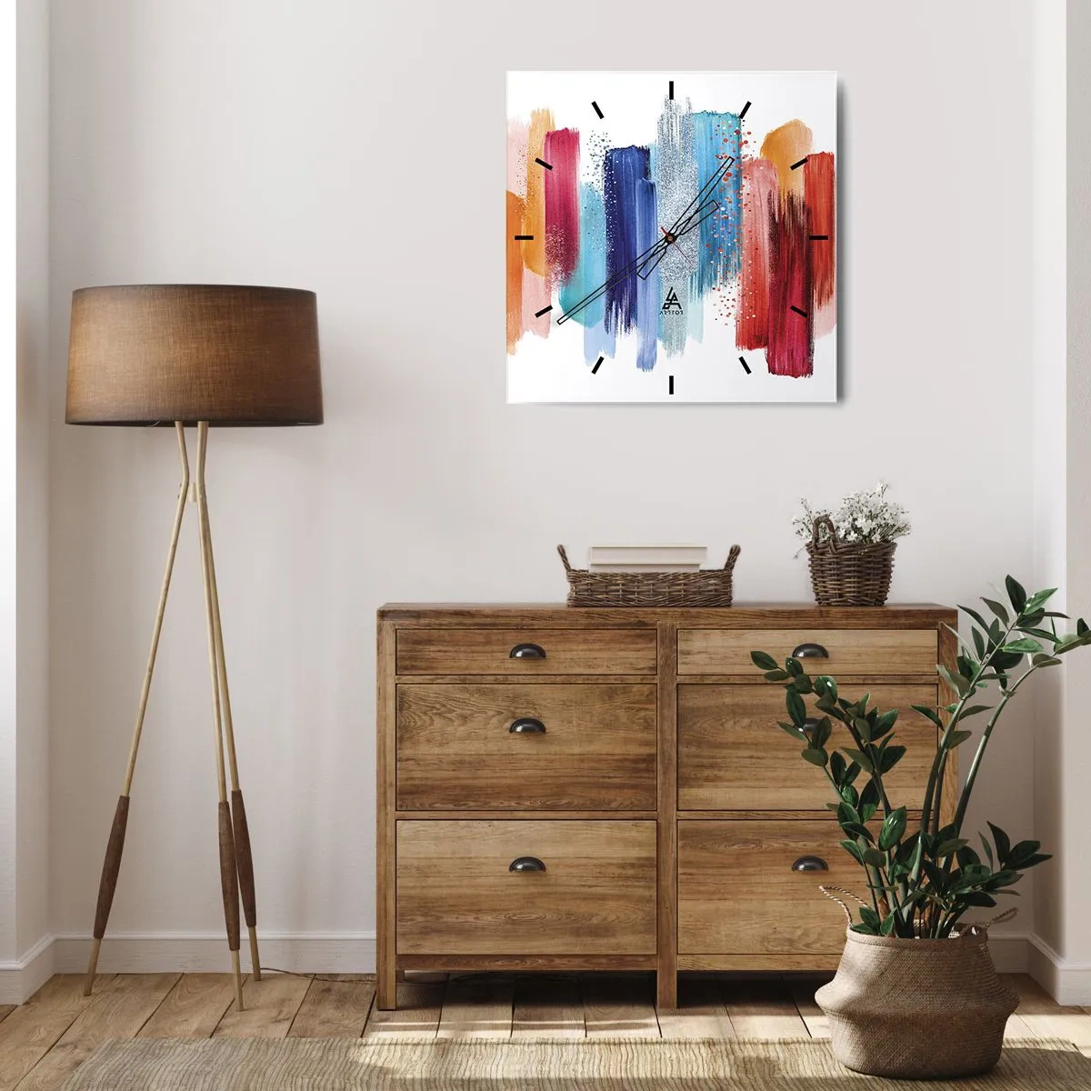 Relógio de parede - Relógio em vidro - Para cima e para baixo  - 40x40 cm