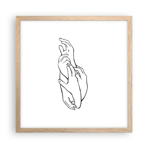 Pôster com moldura de carvalho claro - Bom toque - 40x40 cm