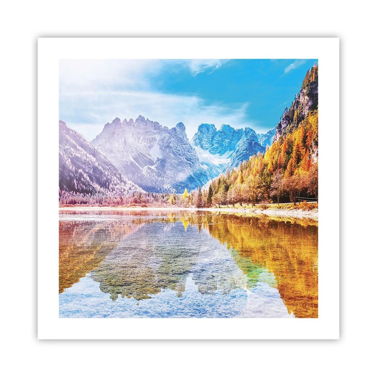 Pôster - E nas montanhas é outono - 50x50 cm