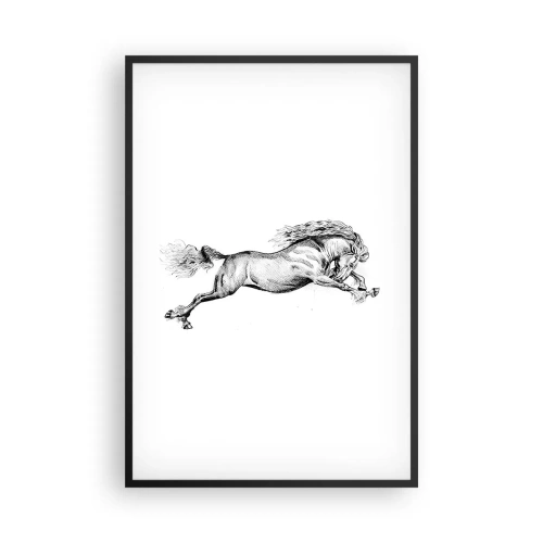 Pôster com moldura preta - Parado a galope - 61x91 cm