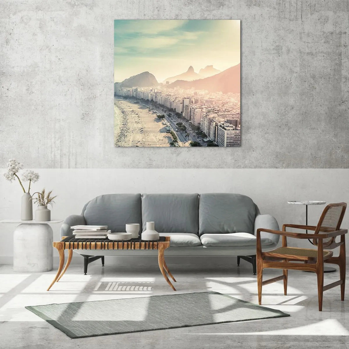 Quadro em vidro - Férias eternas no Rio - 40x40 cm