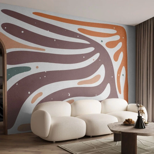 Papel de Parede Premium Canvas - Composição orgánica radiante - Boho, Minimalismo, Pedaço - 250x175 cm