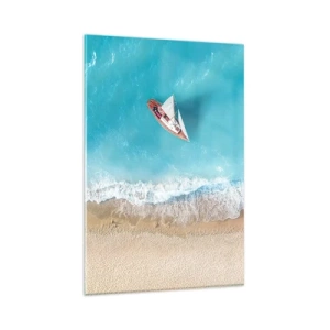 Quadro em vidro - No limite do azul e do ouro - 80x120 cm