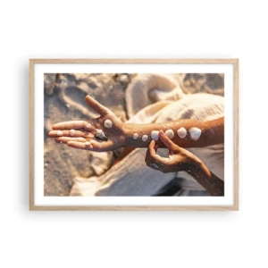 Pôster com moldura de carvalho claro - Beleza na ponta dos dedos - 70x50 cm