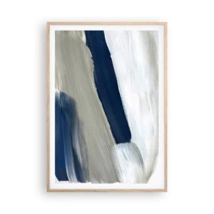 Pôster com moldura de carvalho claro - Encontro com a brancura - 70x100 cm