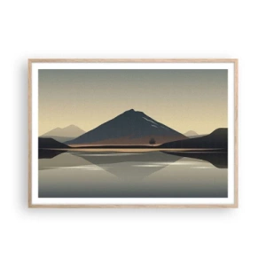 Pôster com moldura de carvalho claro - Reflexo de espelho - 100x70 cm