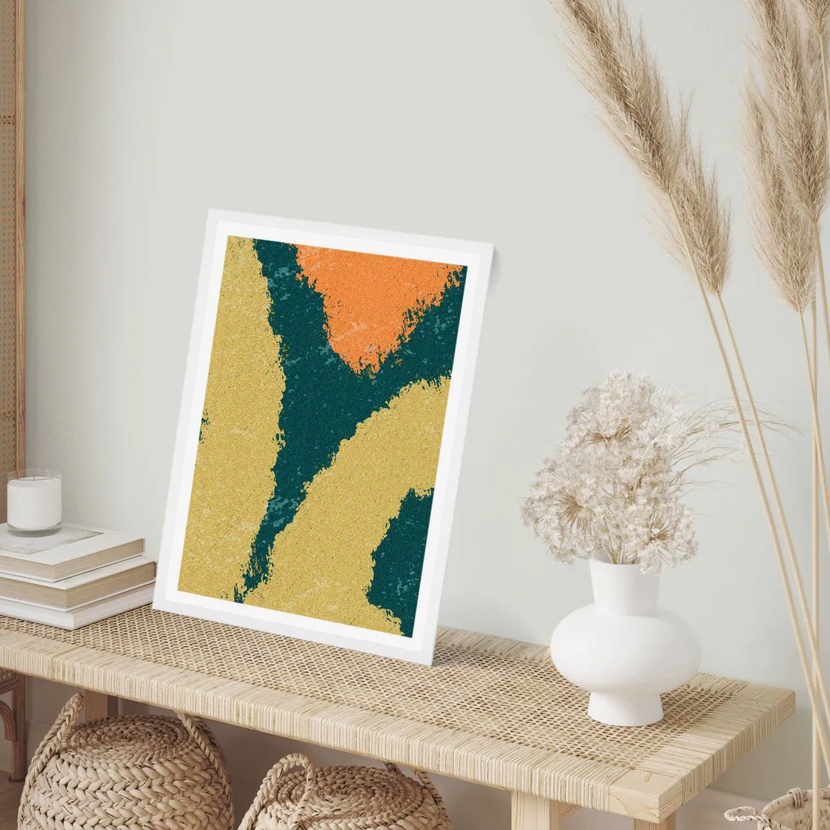 Pôster em moldura branca - Abstração – movimento lento - 50x70 cm