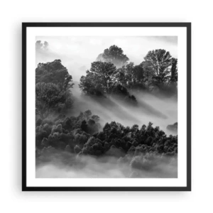 Pôster com moldura preta - Levantar-se do sono - 60x60 cm