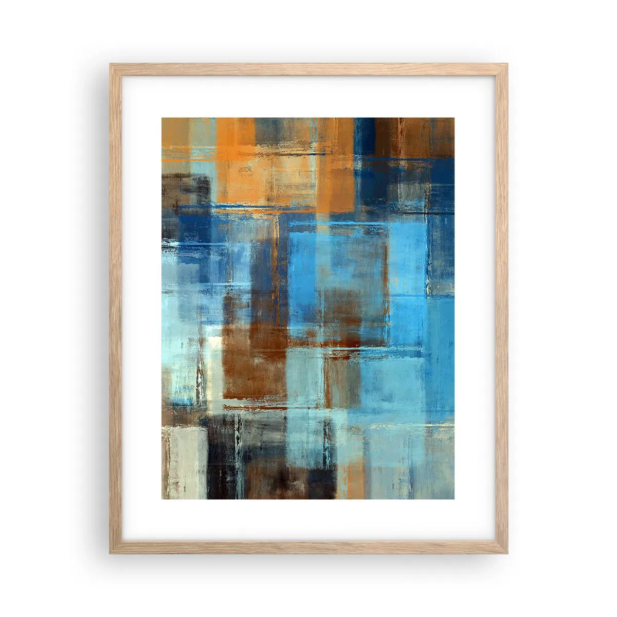 Pôster com moldura de carvalho claro - Através da cortina azul - 40x50 cm