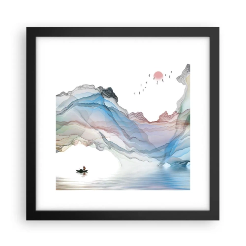 Pôster com moldura preta - Em direção às montanhas de cristal - 30x30 cm