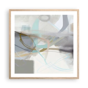 Pôster com moldura de carvalho claro - Abstração enevoada - 60x60 cm
