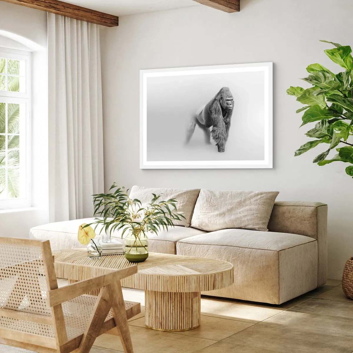 Pôster em moldura branca - Confiante na sua força - 100x70 cm