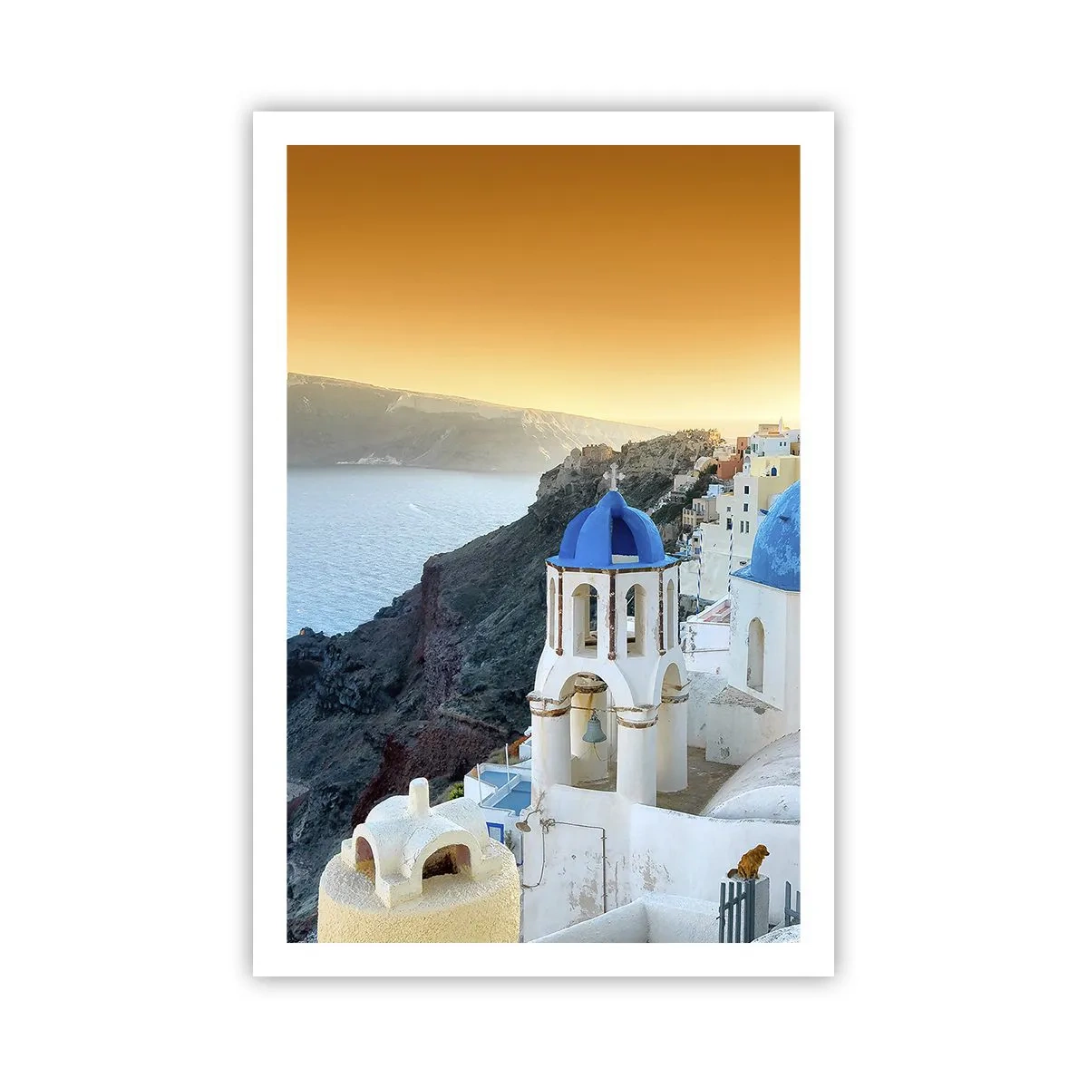 Pôster - Santorini - abraçada às rochas - 61x91 cm