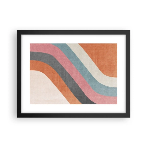 Pôster com moldura preta - Composição diagonal – movimento - 40x30 cm