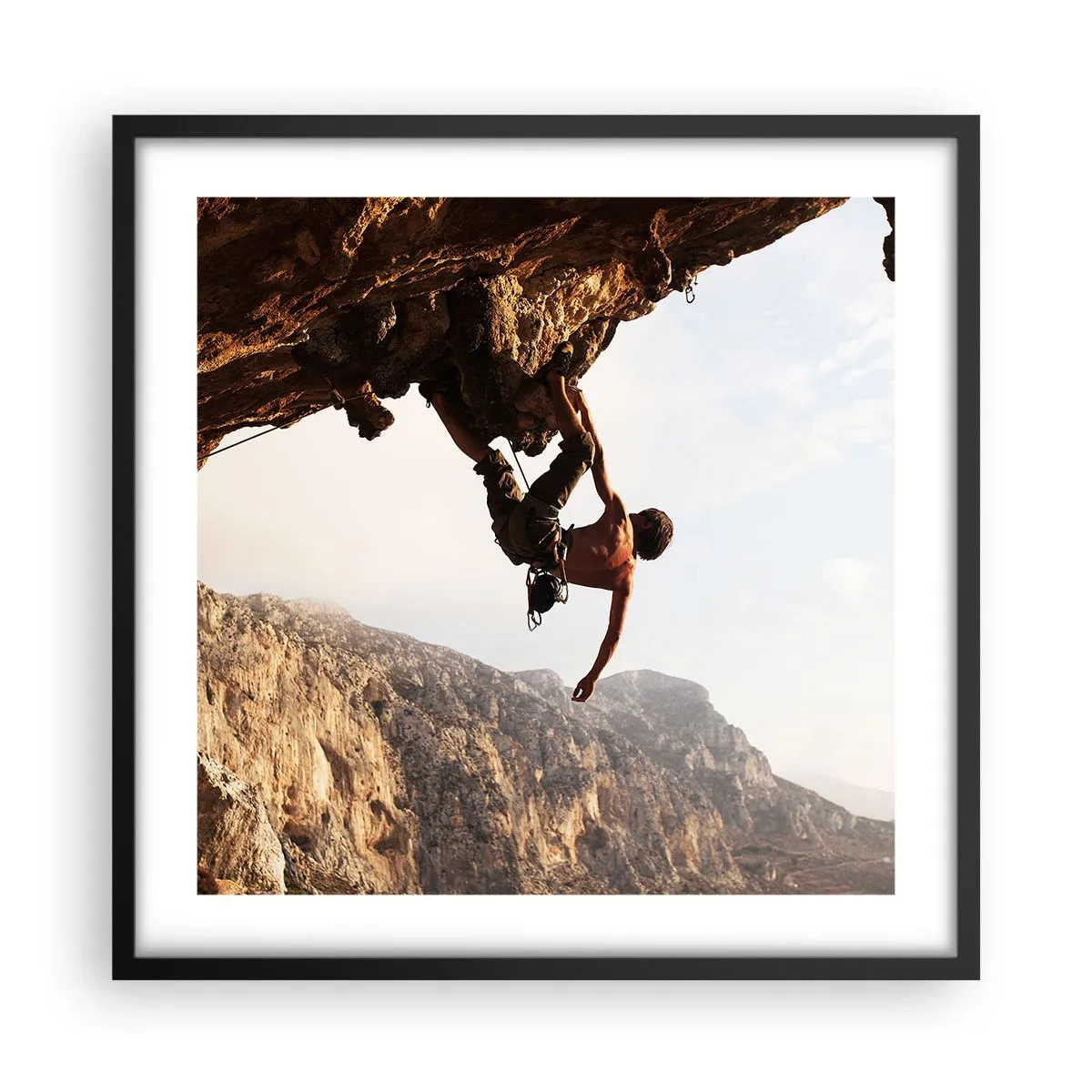 Pôster com moldura preta - O mundo encolhido num punhado de rochas - 50x50 cm