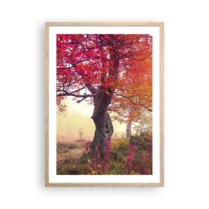 Pôster com moldura de carvalho claro - Um frenesi de florescimento - 50x70 cm