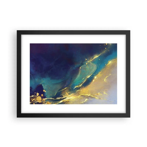 Pôster com moldura preta - Piscina dourada - 40x30 cm