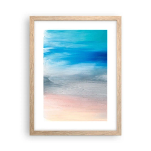 Pôster com moldura de carvalho claro - Elementos: ar - 30x40 cm