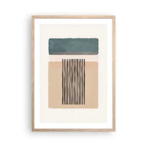 Pôster com moldura de carvalho claro - Está tudo bem - 50x70 cm