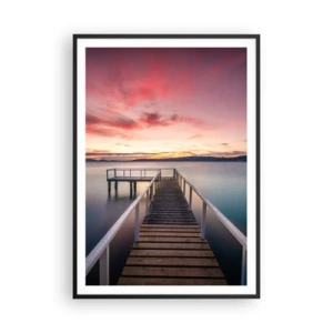 Pôster com moldura preta - A chama suave da noite - 70x100 cm