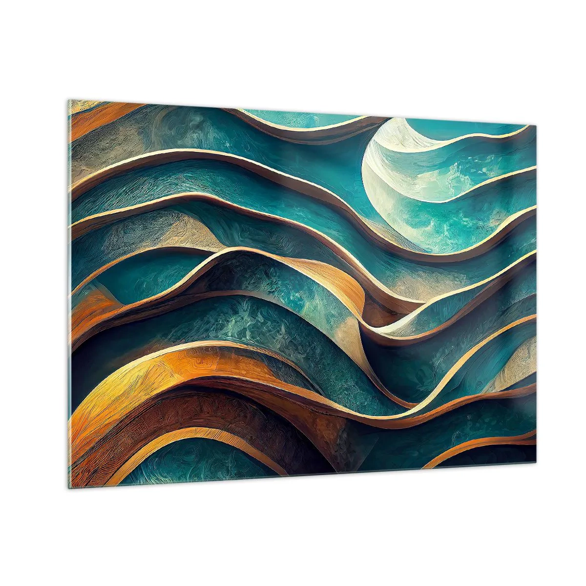 Quadro em vidro - Meandros de azul - 100x70 cm