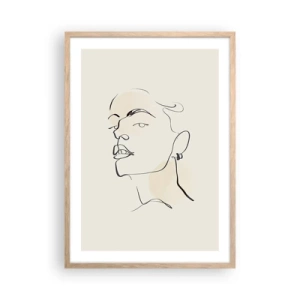 Pôster com moldura de carvalho claro - Olhar orgulhoso - 50x70 cm