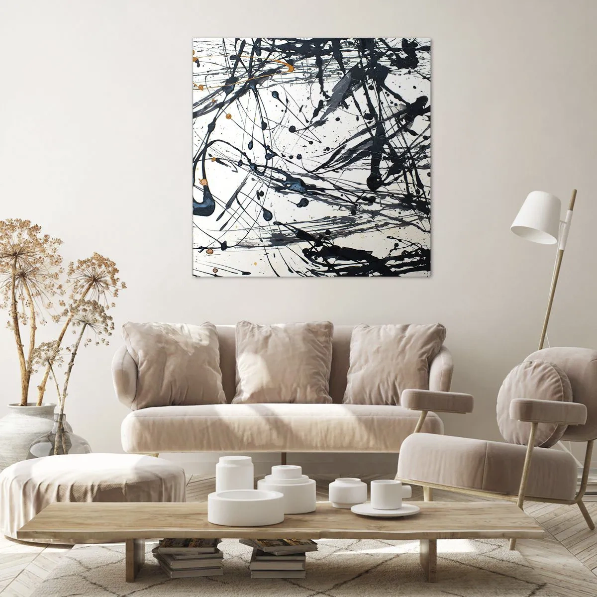 Quadro em tela - Abstração expressionista - 50x50 cm