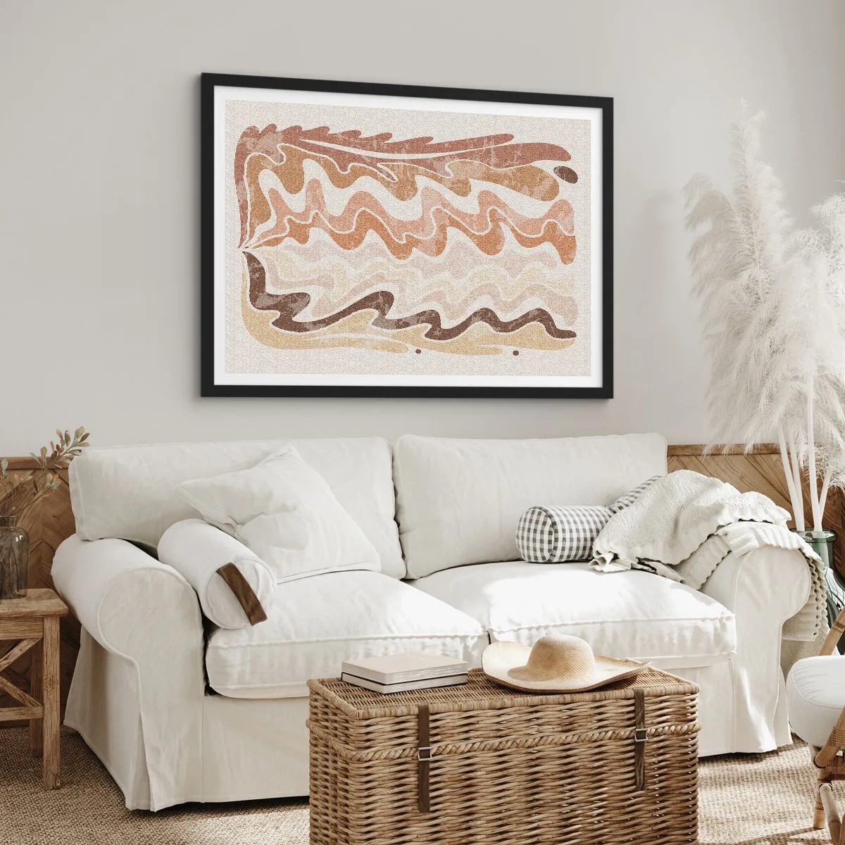 Pôster com moldura preta - Boa energia – boas emoções - 70x50 cm