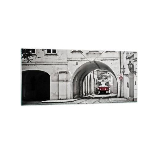 Quadro em vidro - Através do labirinto urbano - 120x50 cm