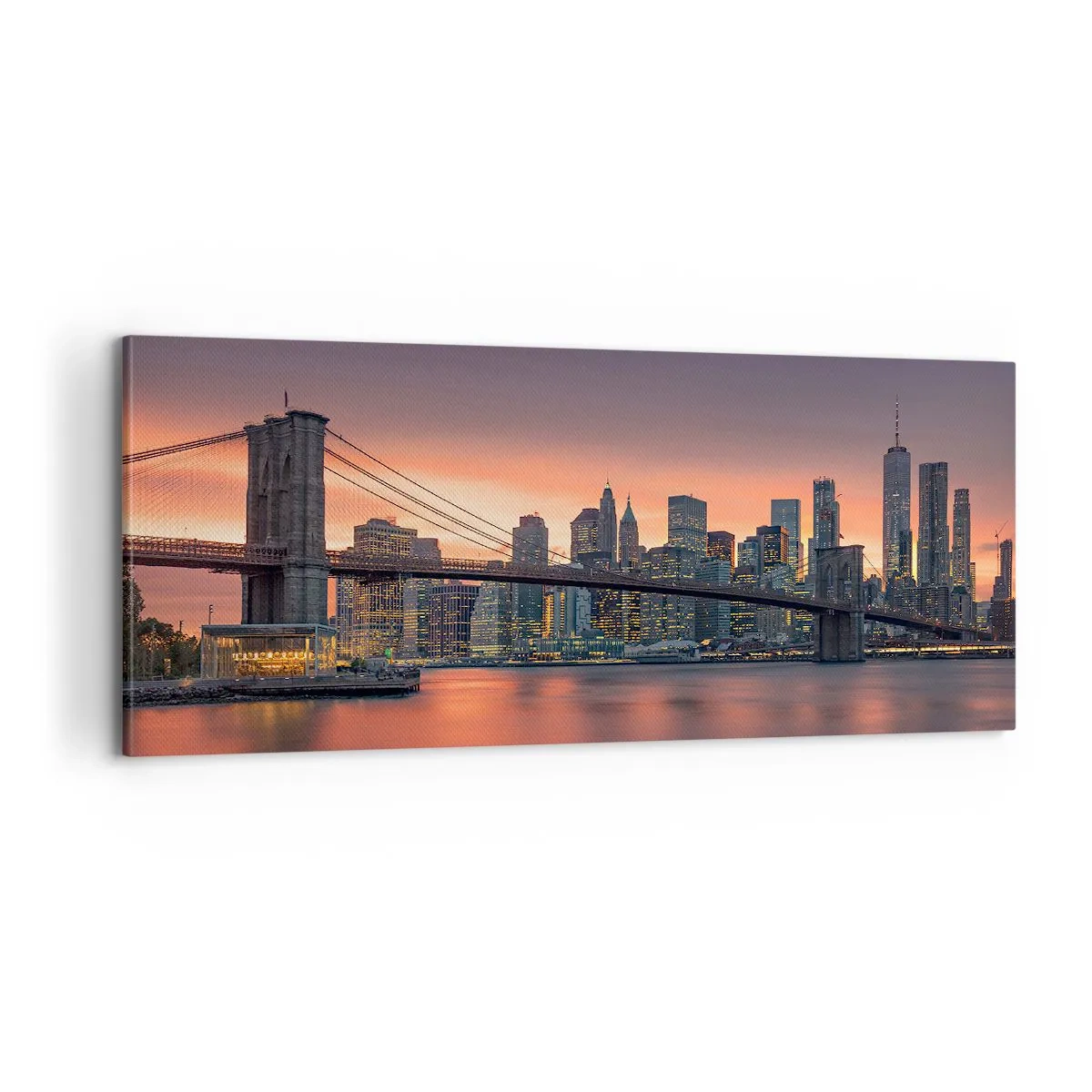 Quadro em tela - Imersa no silêncio lilás - 100x40 cm