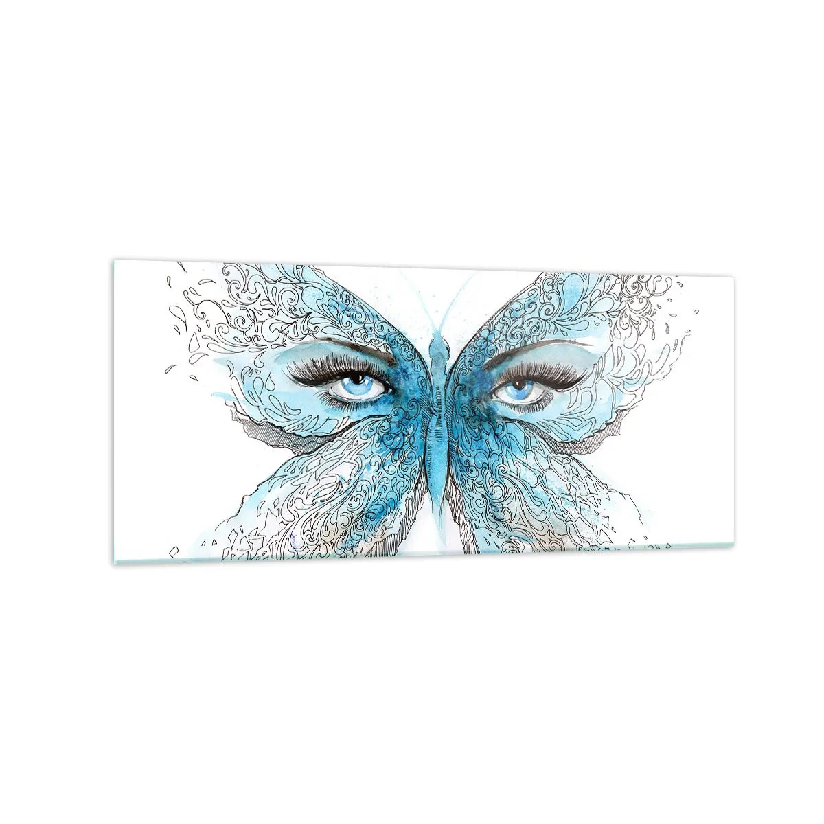 Quadro em vidro - Borboleta eros - 120x50 cm