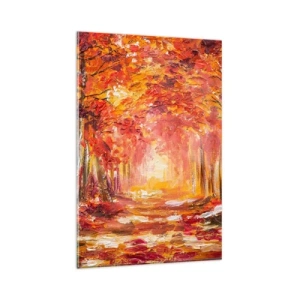 Quadro em vidro - Floresta de cobre - 80x120 cm