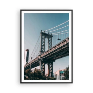 Pôster com moldura preta - Sobre as ondas da cidade - 70x100 cm