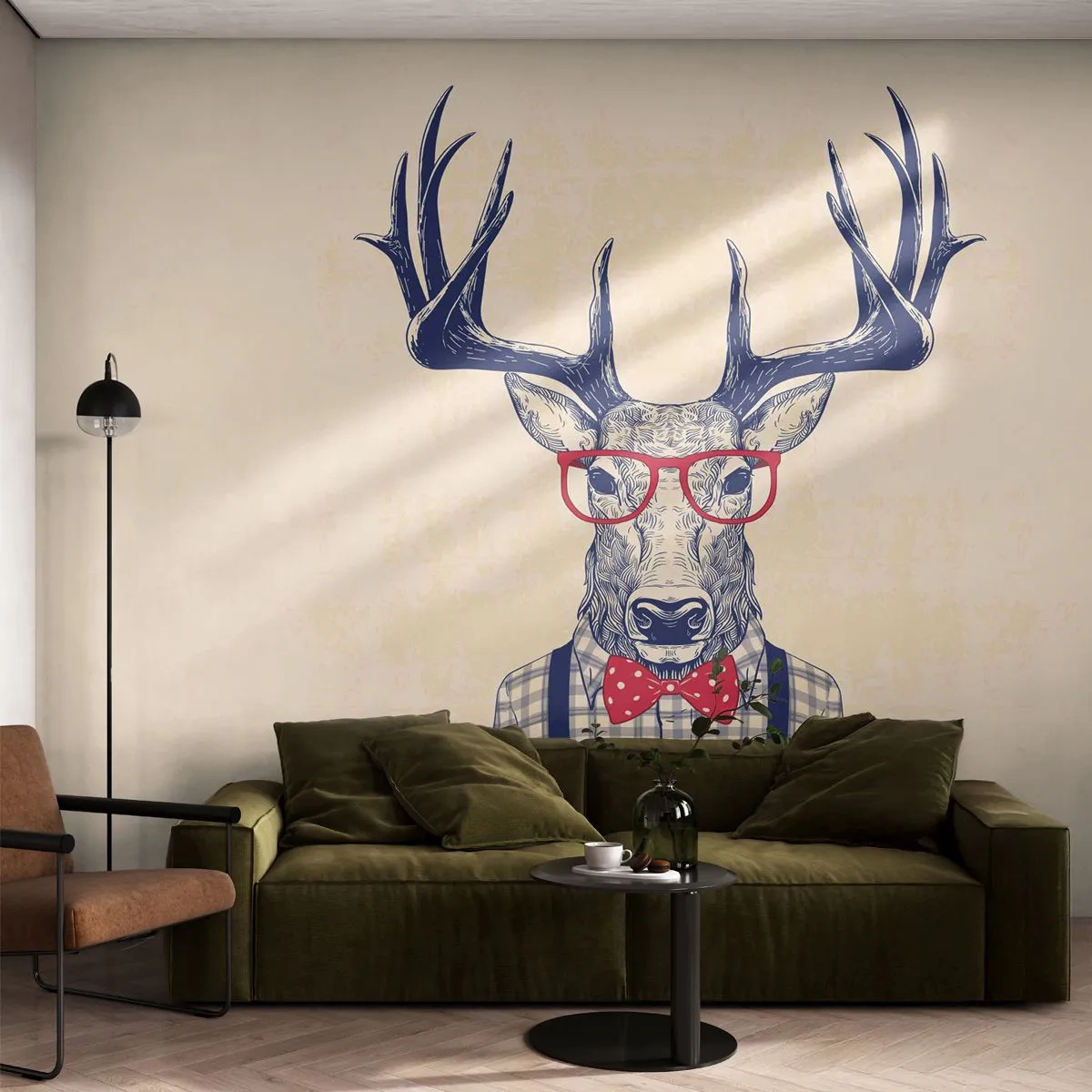 Papel de Parede Standard Eco - Extravagância engraçada - Abstração, Cervo, Moderno - 400x280 cm
