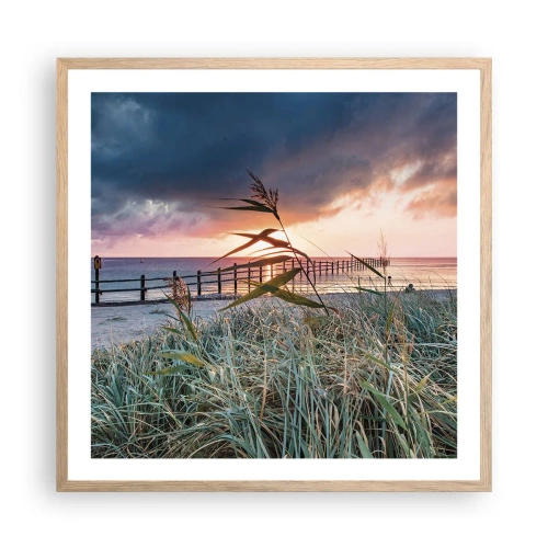 Pôster com moldura de carvalho claro - O vento não leva - 60x60 cm