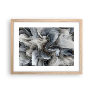 Pôster com moldura de carvalho claro - Pedra e flor - 40x30 cm
