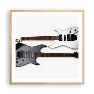 Pôster com moldura de carvalho claro - Harmonia das formas - 60x60 cm