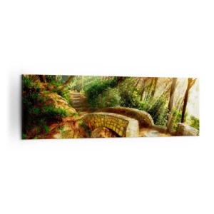 Quadro em tela - Direto da ponte para a floresta de contos de fadas - 160x50 cm