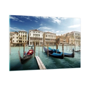 Quadro em vidro - Palácios em azul - 120x80 cm