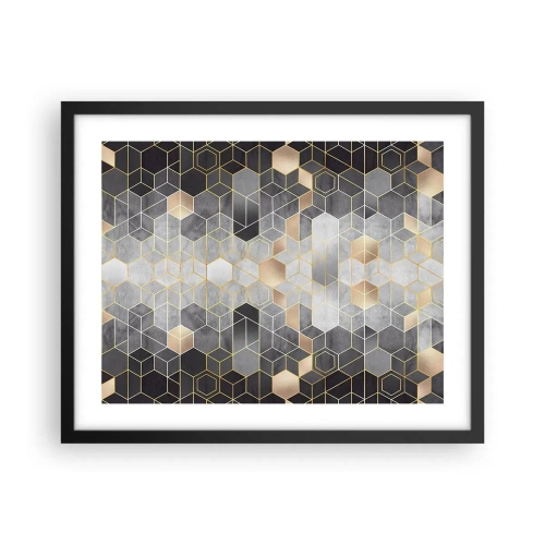 Pôster com moldura preta - Composição do diamante - 50x40 cm