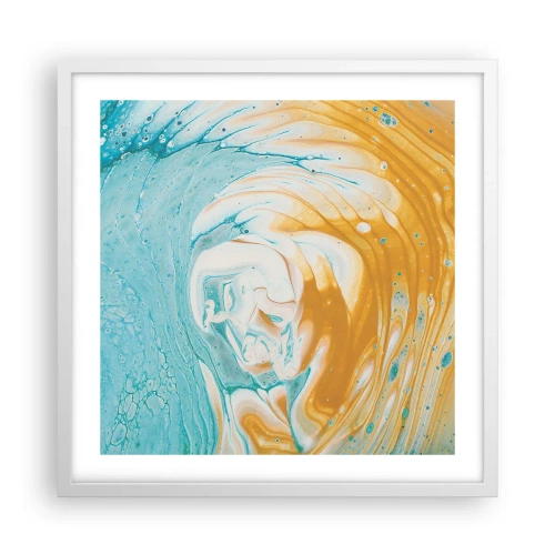 Pôster em moldura branca - Vórtice em pastel - 50x50 cm
