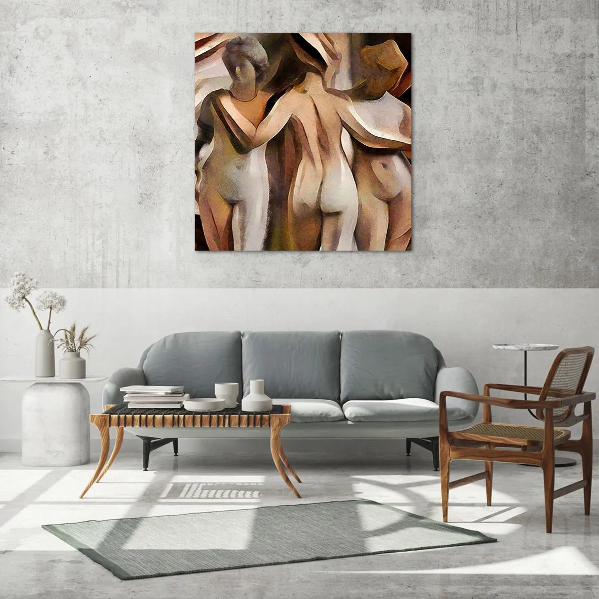 Quadro em vidro - Três Graças 2.0 - 50x50 cm