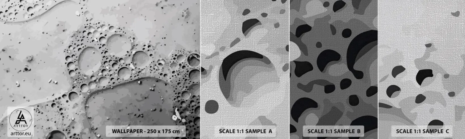 Amostra de papel de parede Premium Canvas - Vestígio de espuma - Composição, Pedaço, Gráficos - 100x30 cm